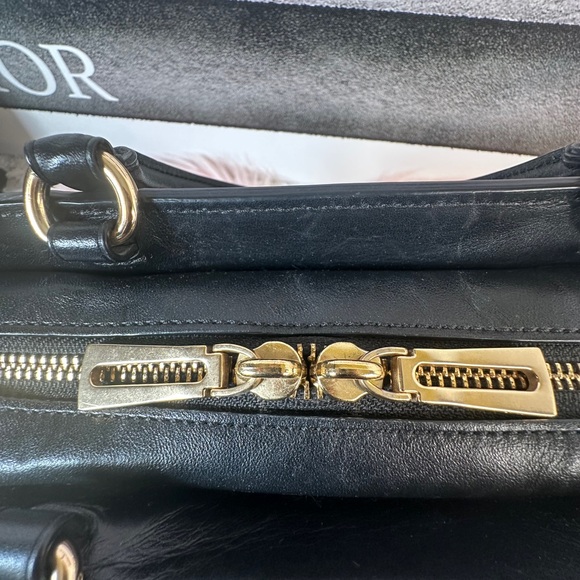 Coach Black Leather Satchel with Signature Scarf - Picture 10 of 12